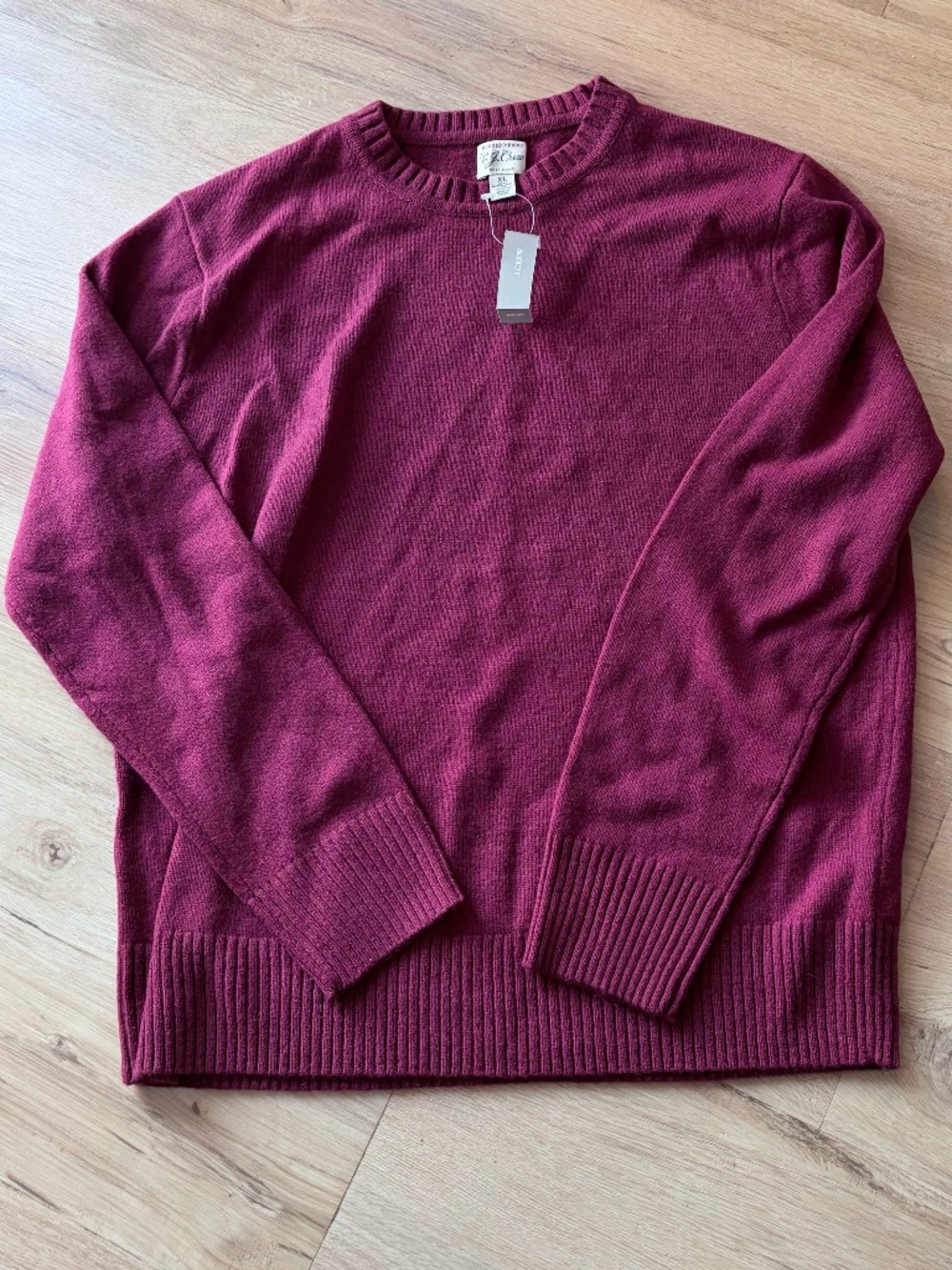 J. Crew Men’s Rugged Merino Wool Blend Crewneck Sweater In Red Size XL